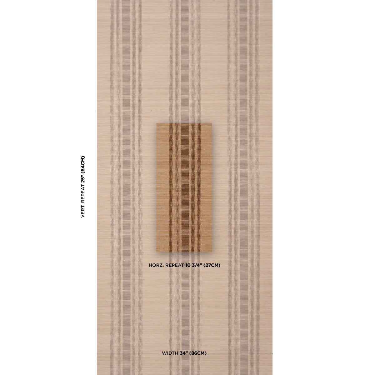 Purchase 5017451 | Cassia Silk Stripe Wallcovering, Walnut - Schumacher Wallpaper
