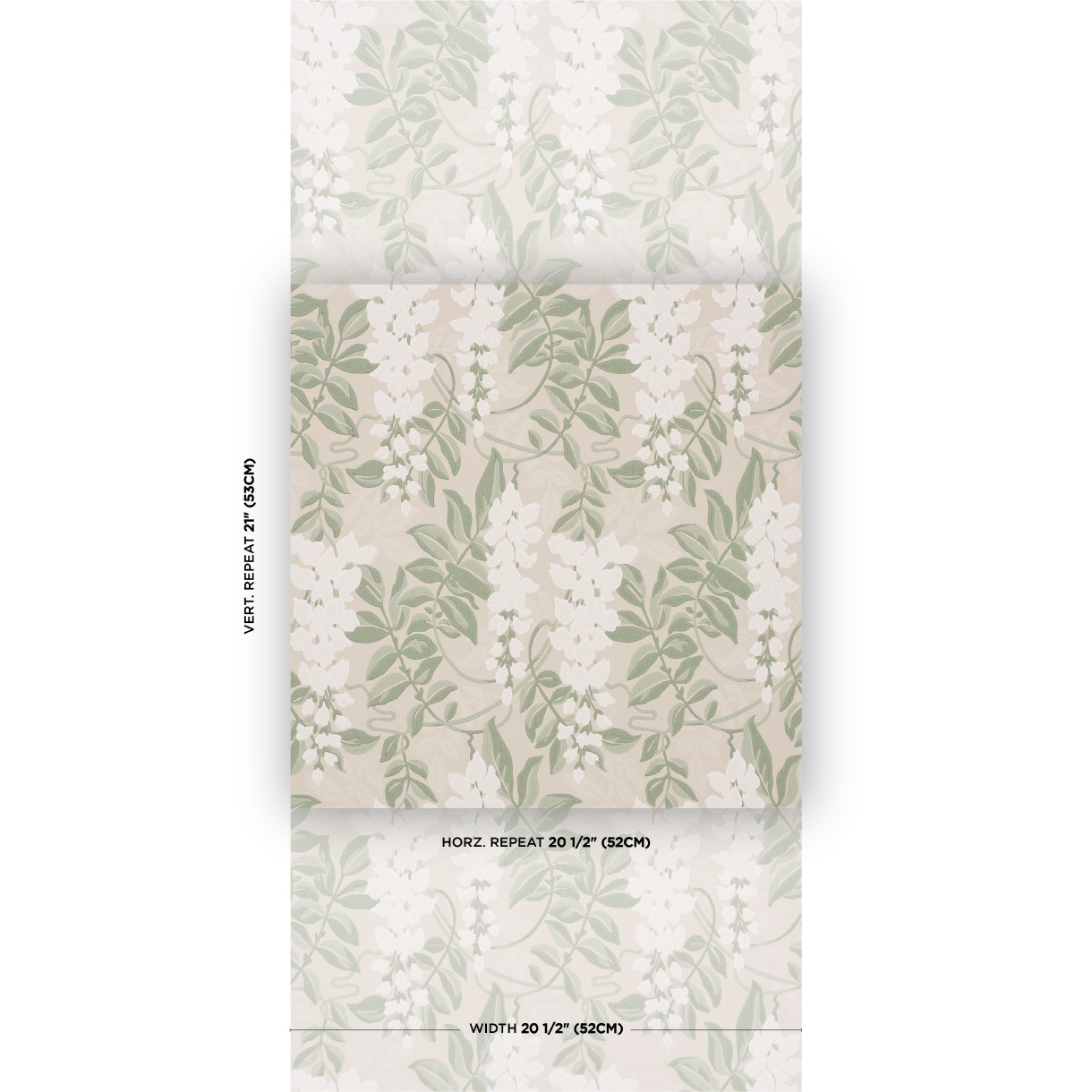 Purchase 5017530 | Lucia Wisteria, Sage - Schumacher Wallpaper
