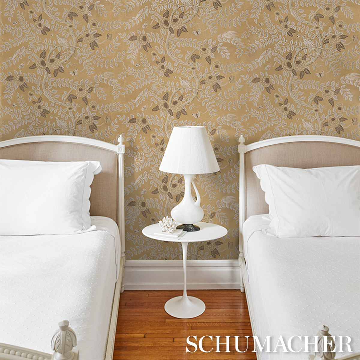 Purchase 5017540 | Tole Bird, Gold - Schumacher Wallpaper