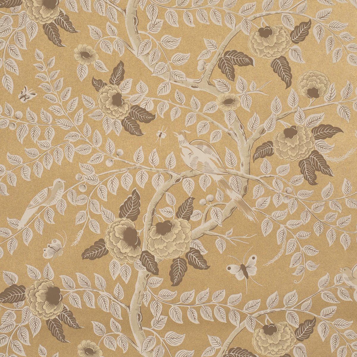 Purchase 5017540 | Tole Bird, Gold - Schumacher Wallpaper