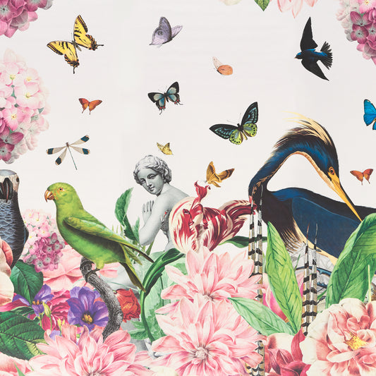 Purchase 5017560 | Flores Paradisi 4 Panel Set, Rose & Peony - Schumacher Wallpaper