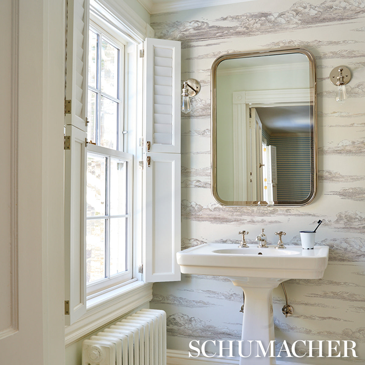 Purchase 5017582 | Mr. Darcy'S Clouds, Grisaille - Schumacher Wallpaper