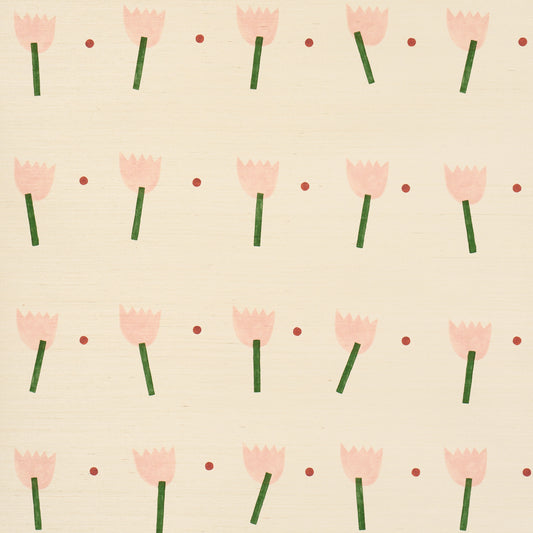 Purchase 5017600 | Tulip Play Sisal, Pink - Schumacher Wallpaper