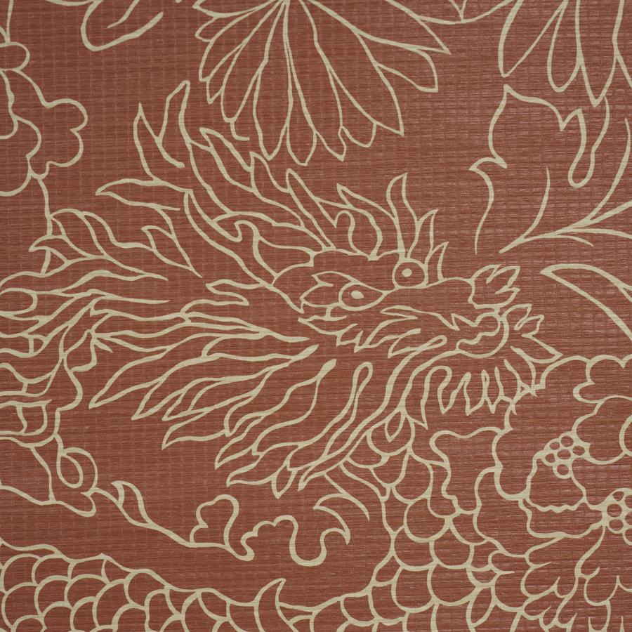 Purchase 5017620 | Chiang Mai Dragon Silhouette Raffia, Terracotta - Schumacher Wallpaper