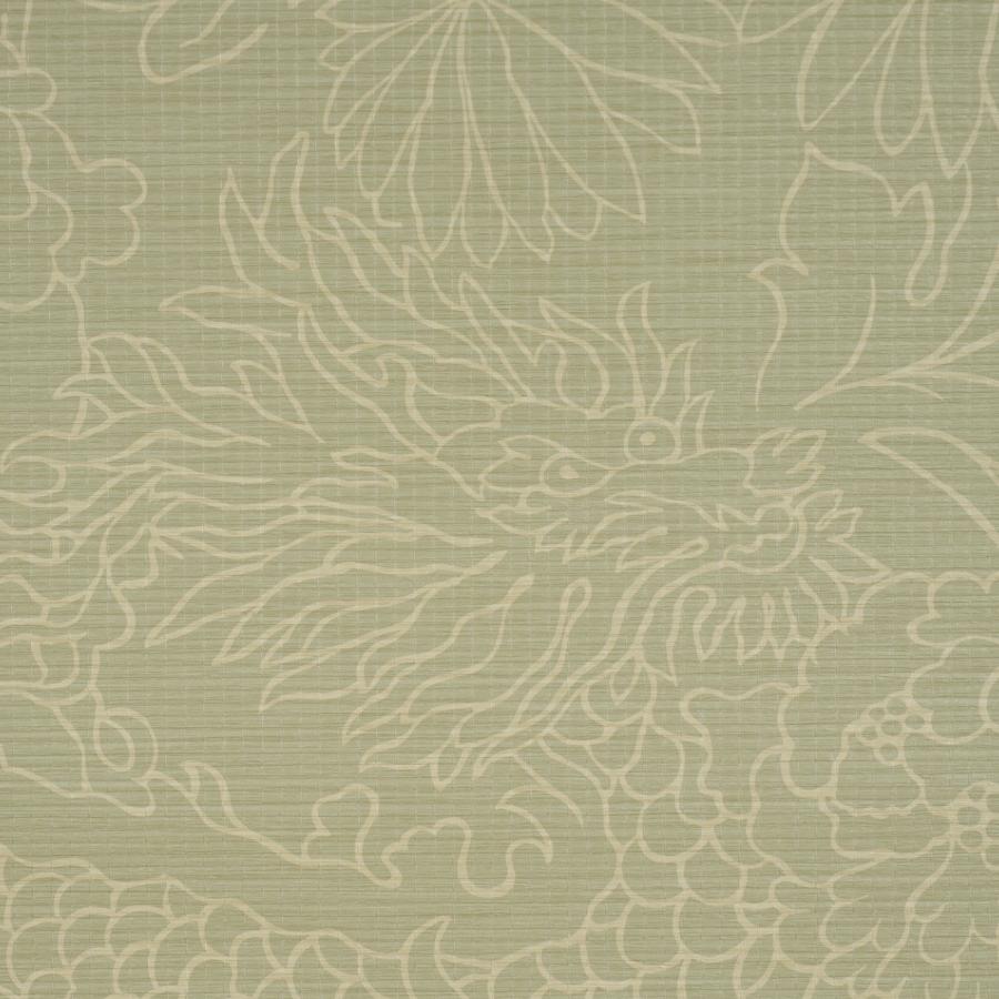 Purchase 5017621 | Chiang Mai Dragon Silhouette Raffia, Sage - Schumacher Wallpaper