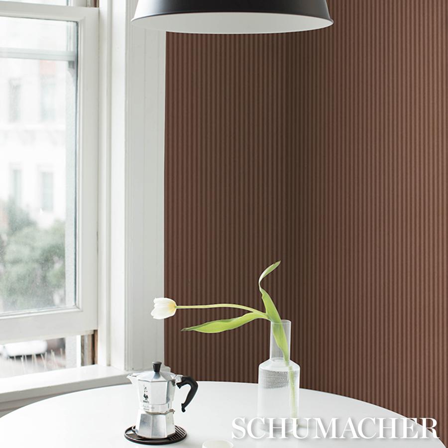Purchase 5017633 | Edwin Stripe Narrow, Terracotta - Schumacher Wallpaper