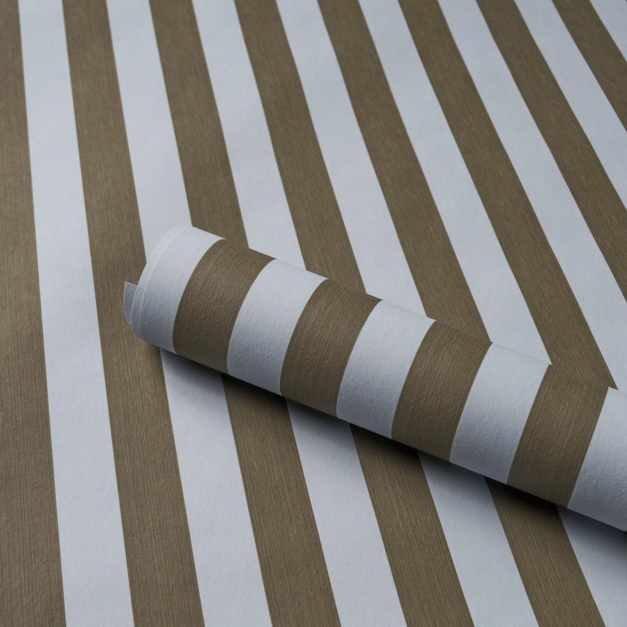 Purchase 5017642 | Edwin Stripe Medium, Brown & Sky - Schumacher Wallpaper
