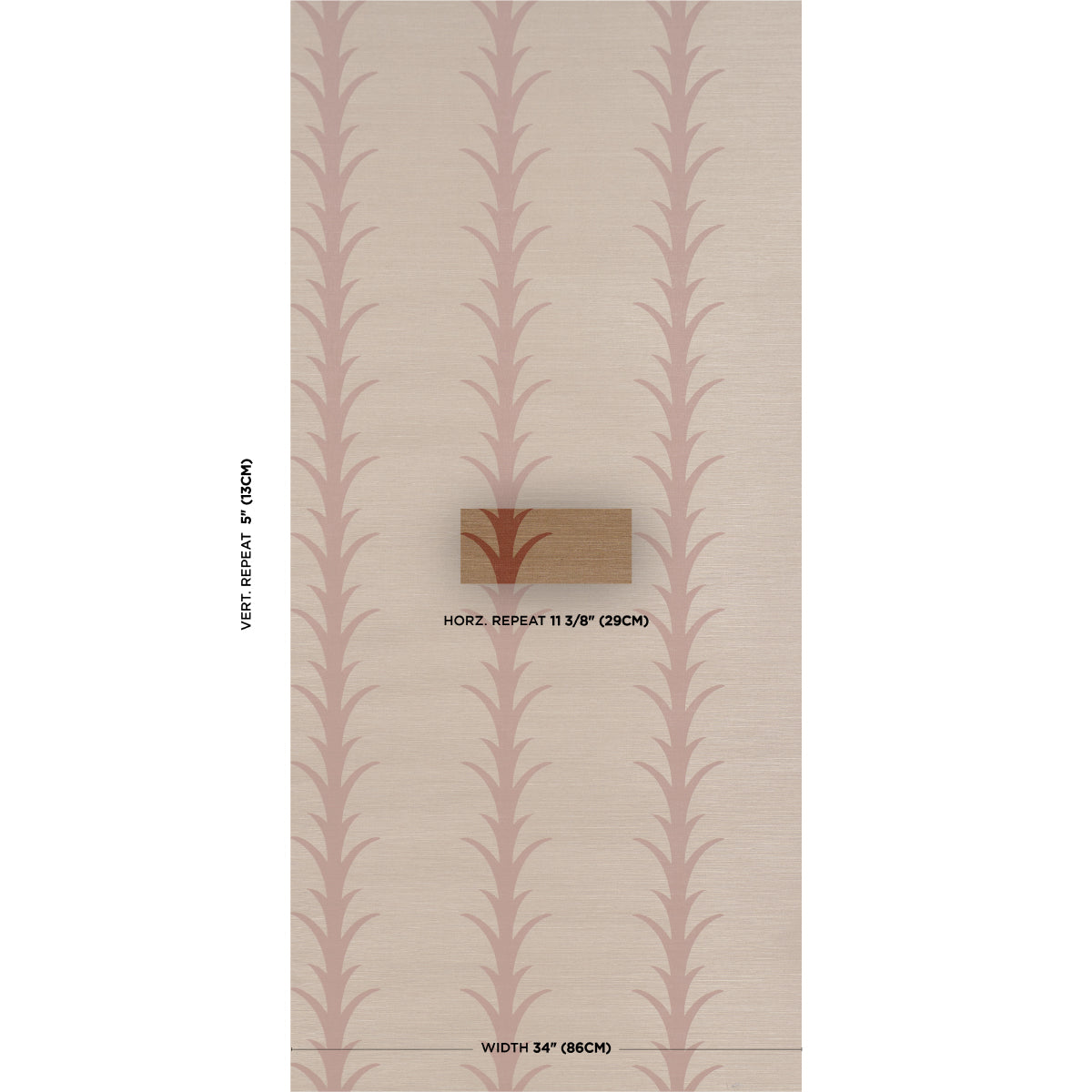 Purchase 5017651 | Acanthus Stripe Sisal, Mocha - Schumacher Wallpaper