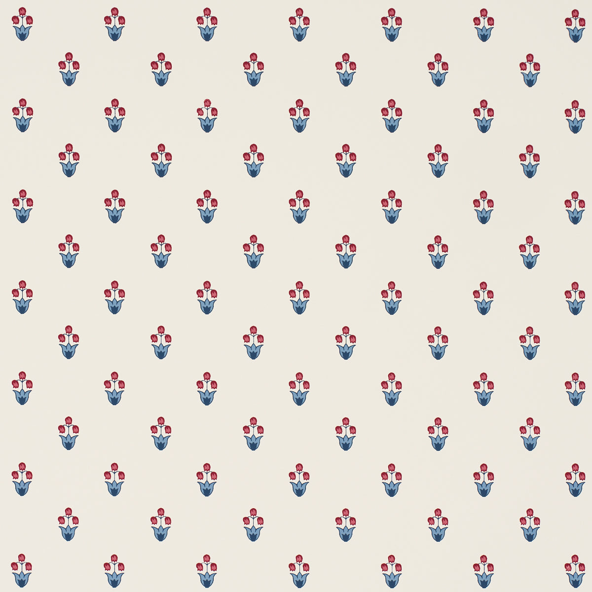 Purchase 5017661 | Moira Hand Print, Blue & Red - Schumacher Wallpaper