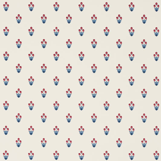 Purchase 5017661 | Moira Hand Print, Blue & Red - Schumacher Wallpaper