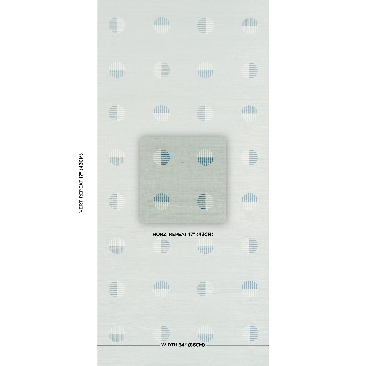 Purchase 5017700 | Ando Hand Blocked Sisal, Chambray - Schumacher Wallpaper