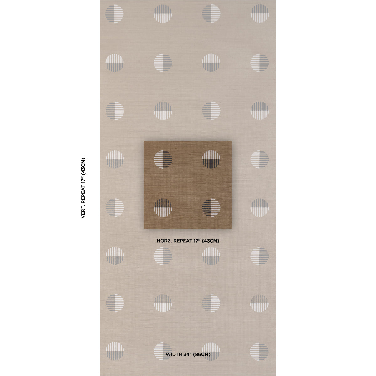 Purchase 5017702 | Ando Hand Blocked Sisal, Ivory & Charcoal On Natural - Schumacher Wallpaper