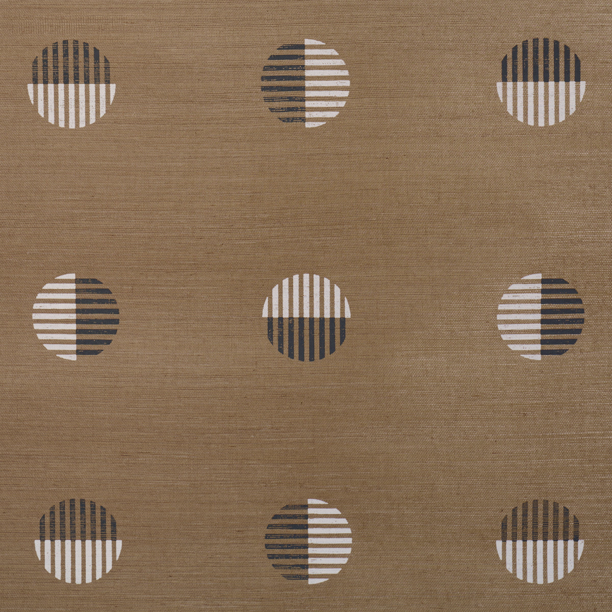 Purchase 5017702 | Ando Hand Blocked Sisal, Ivory & Charcoal On Natural - Schumacher Wallpaper