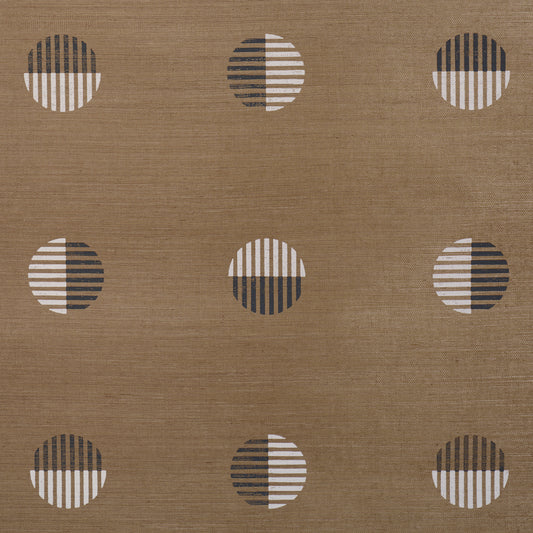 Purchase 5017702 | Ando Hand Blocked Sisal, Ivory & Charcoal On Natural - Schumacher Wallpaper