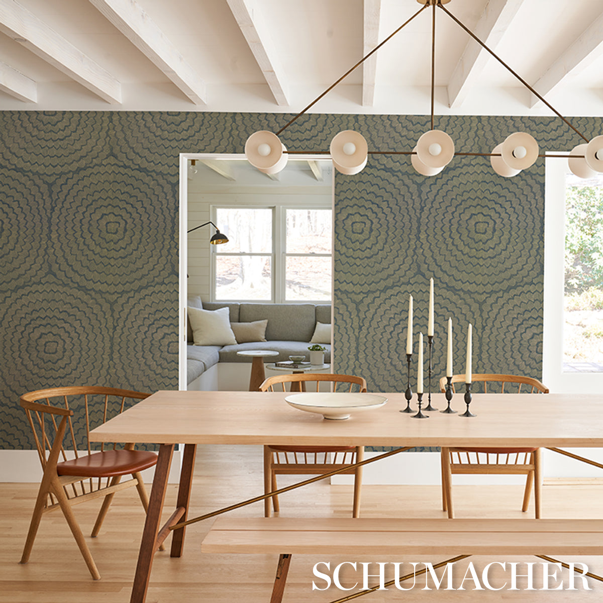Purchase 5017712 | Feather Bloom Sisal, Nile - Schumacher Wallpaper