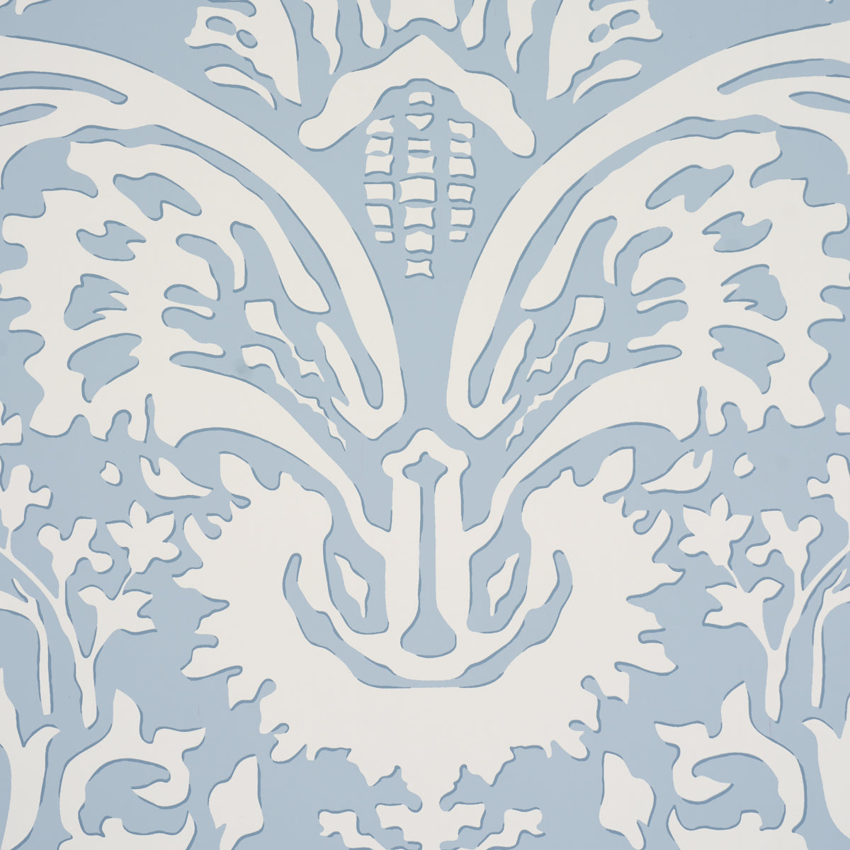 Purchase 5017721 | Suffolk Damask, Blue - Schumacher Wallpaper