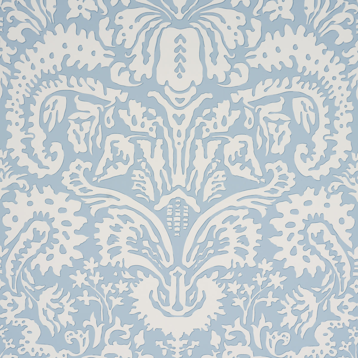 Purchase 5017721 | Suffolk Damask, Blue - Schumacher Wallpaper