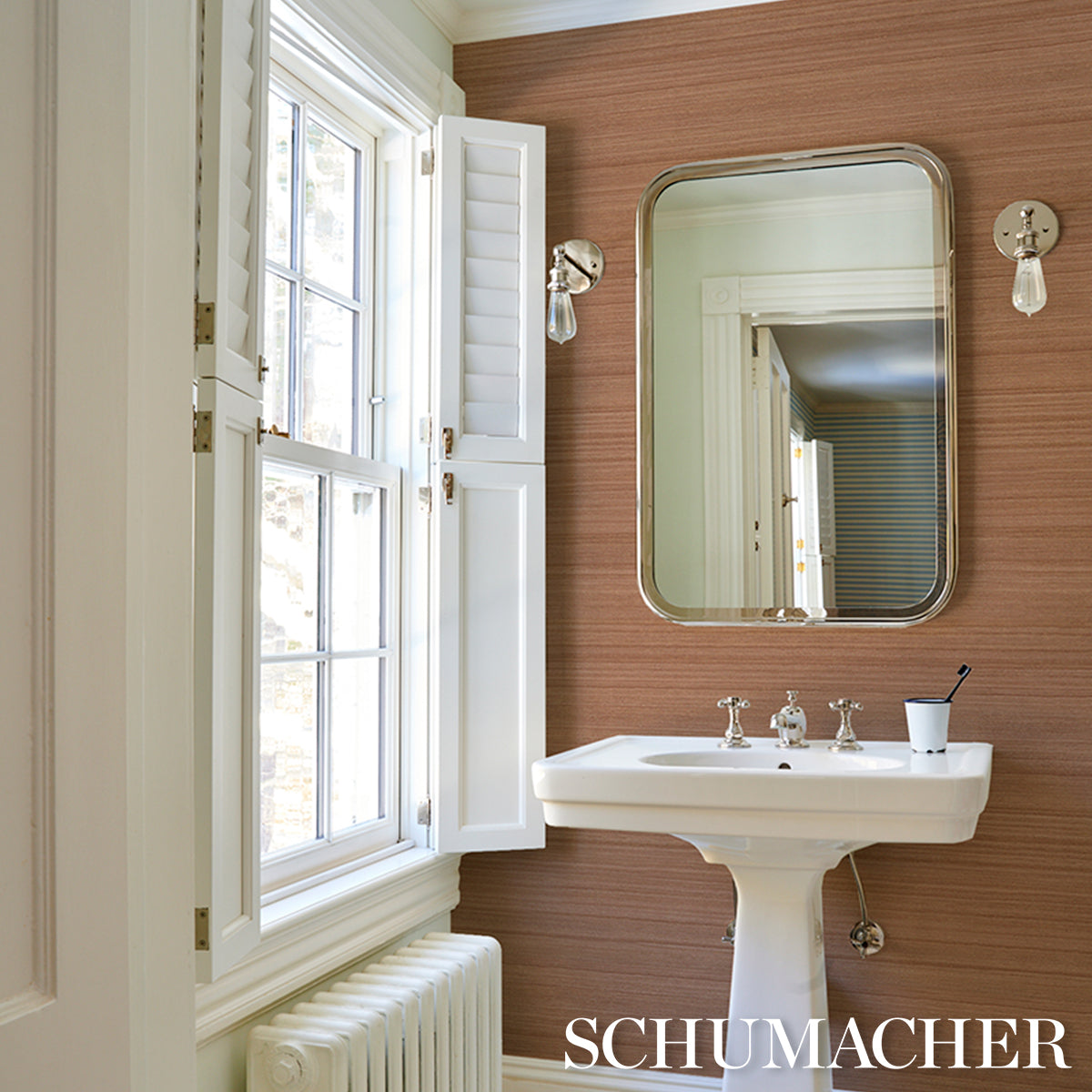 Purchase 5017781 | Shaded Silk, Ginger - Schumacher Wallpaper