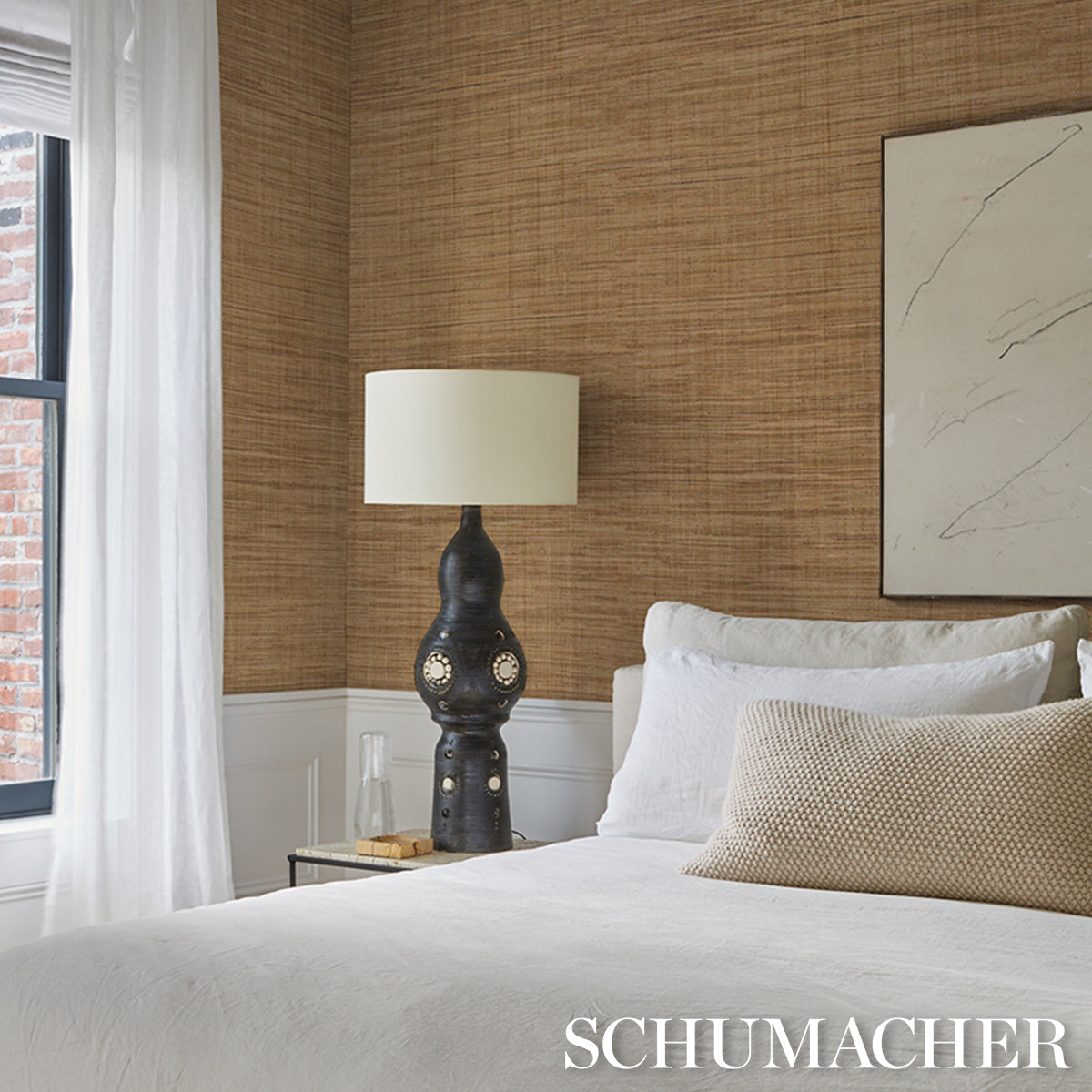 Purchase 5017811 | Namu Raffia & Abaca Weave, Natural - Schumacher Wallpaper