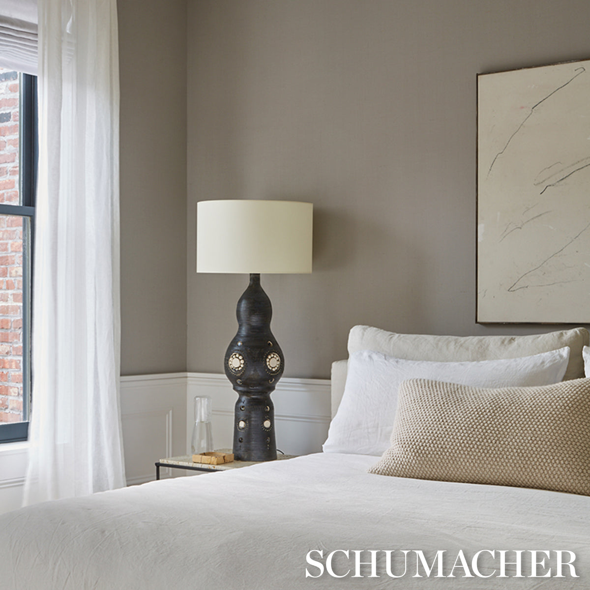 Purchase 5017820 | Bori Jute Weave, Bleached - Schumacher Wallpaper