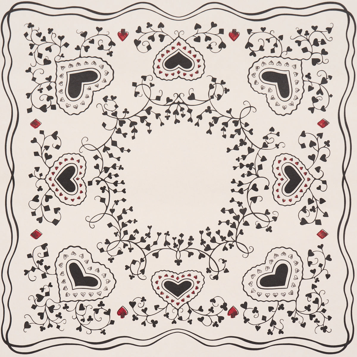 Purchase 5017860 | Garden Of Hearts, Black & Ivory - Schumacher Wallpaper