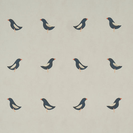 Purchase 5017890 | Birds Print, Black On Natural - Schumacher Wallpaper