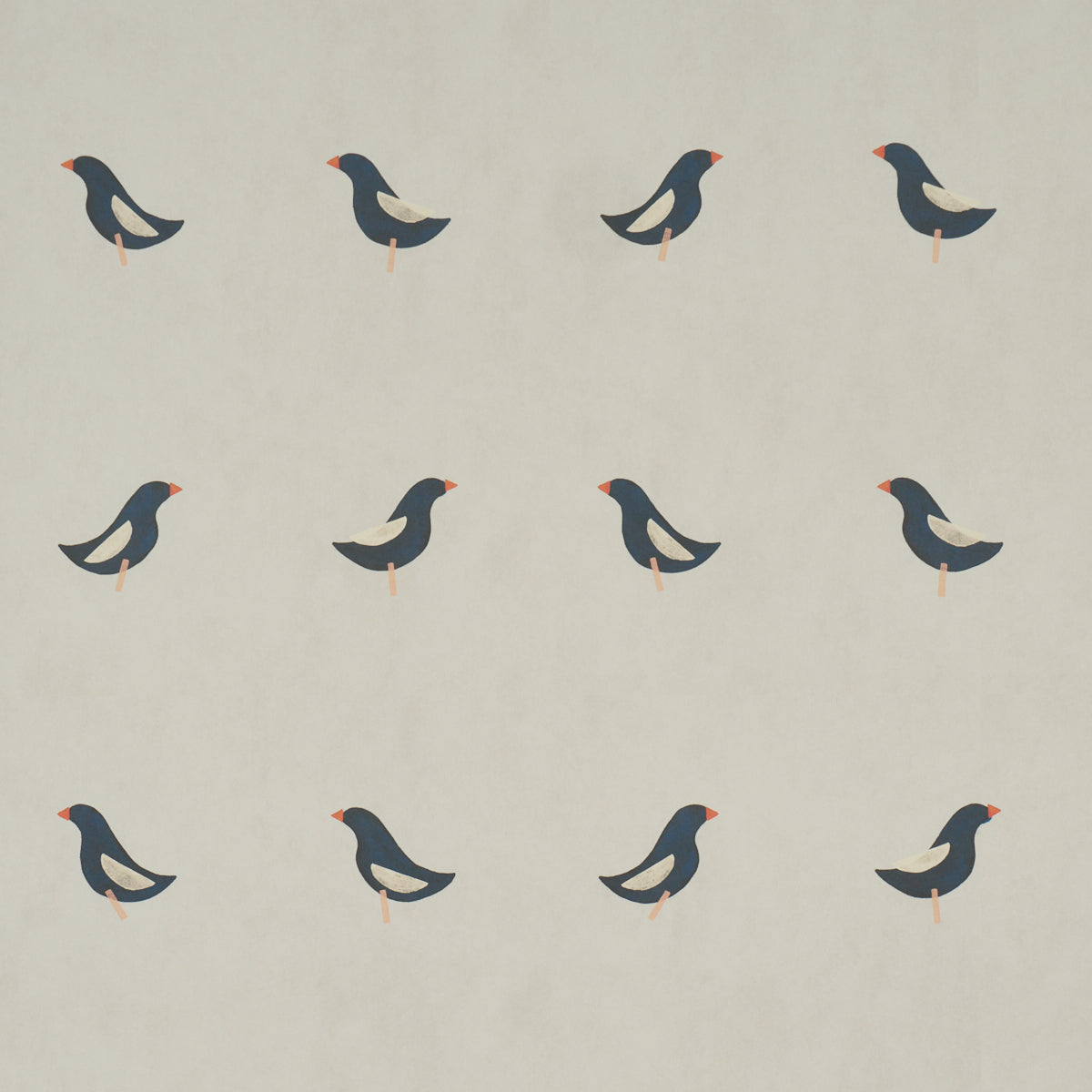 Purchase 5017890 | Birds Print, Black On Natural - Schumacher Wallpaper