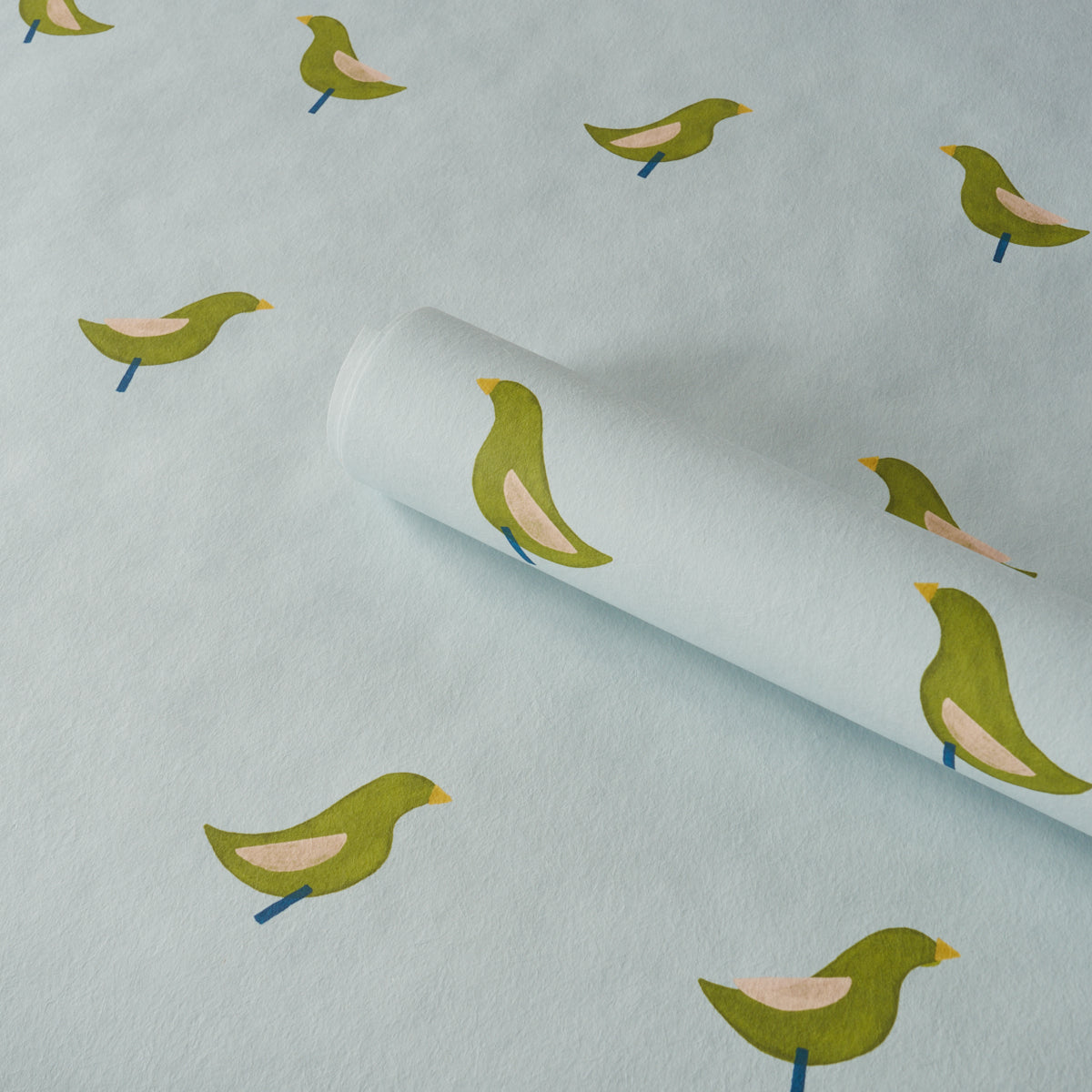 Purchase 5017891 | Birds Print, Green On Sky - Schumacher Wallpaper
