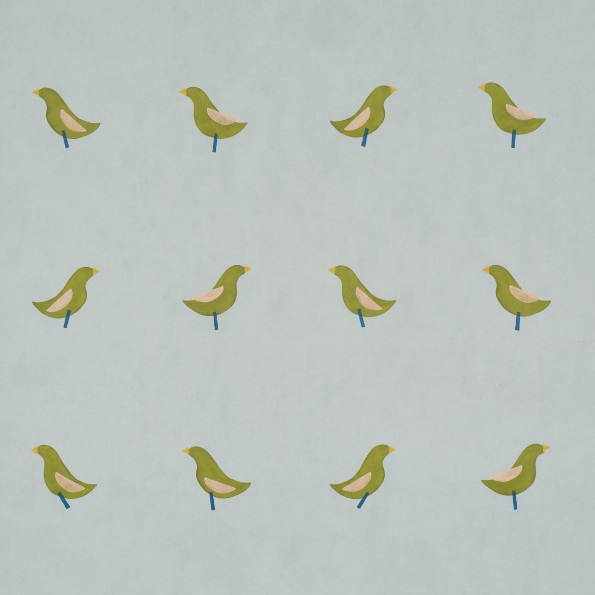 Purchase 5017891 | Birds Print, Green On Sky - Schumacher Wallpaper