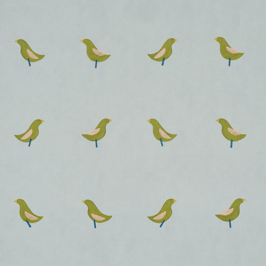 Purchase 5017891 | Birds Print, Green On Sky - Schumacher Wallpaper