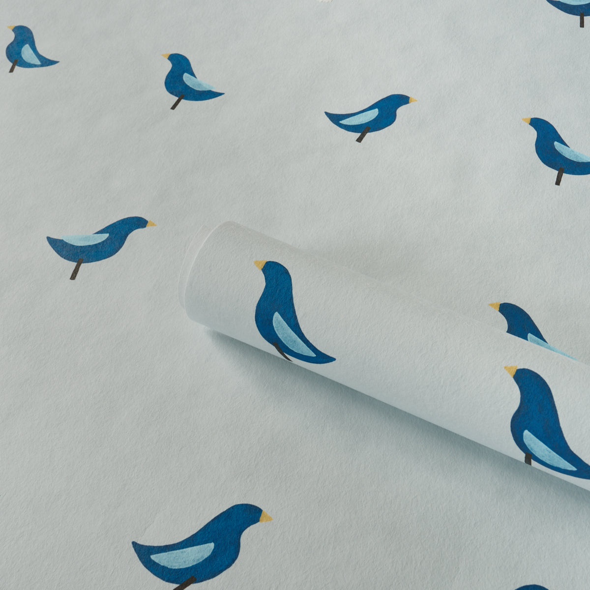 Purchase 5017892 | Birds Print, Navy On Sky - Schumacher Wallpaper