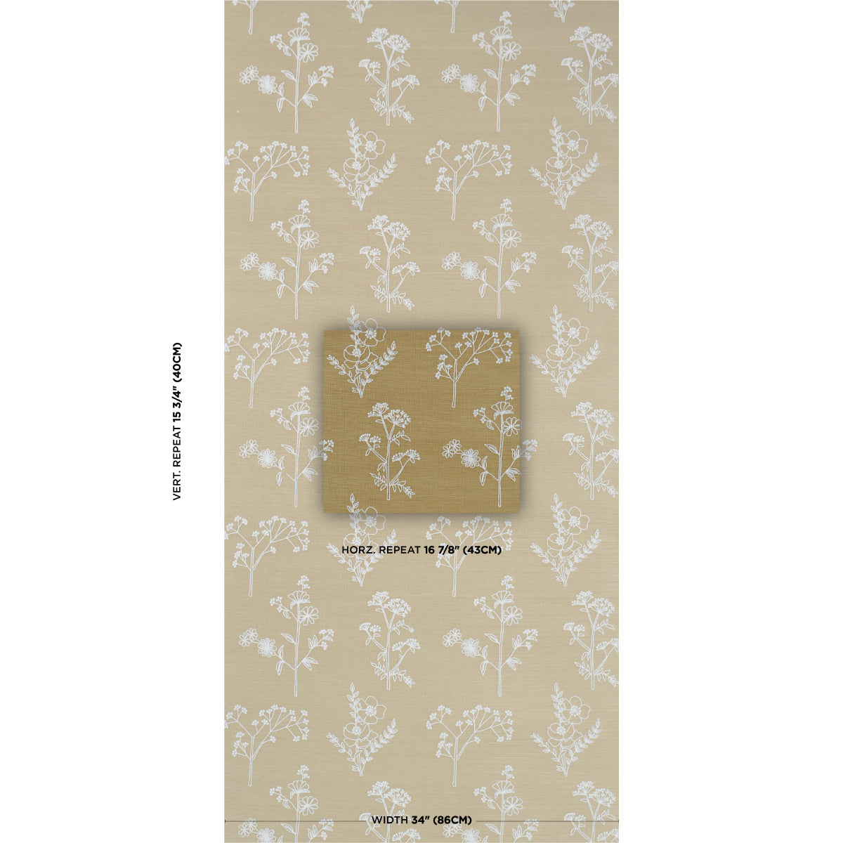 Purchase 5017910 | Lisbeth Embroidered Sisal, Olive - Schumacher Wallpaper