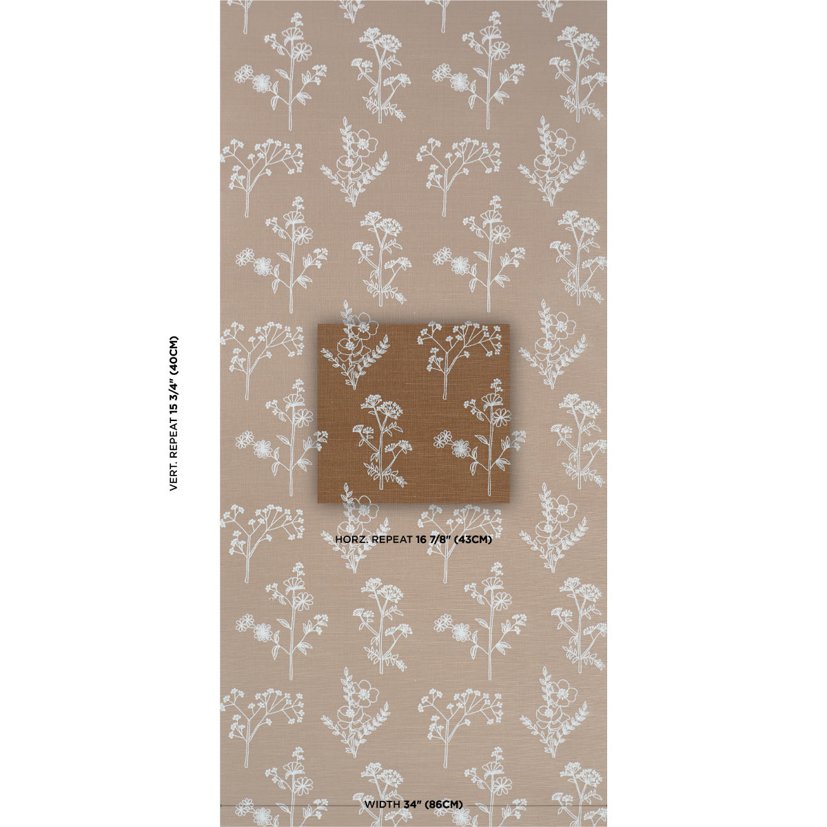 Purchase 5017911 | Lisbeth Embroidered Sisal, Brown - Schumacher Wallpaper