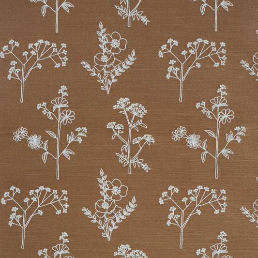 Purchase 5017911 | Lisbeth Embroidered Sisal, Brown - Schumacher Wallpaper