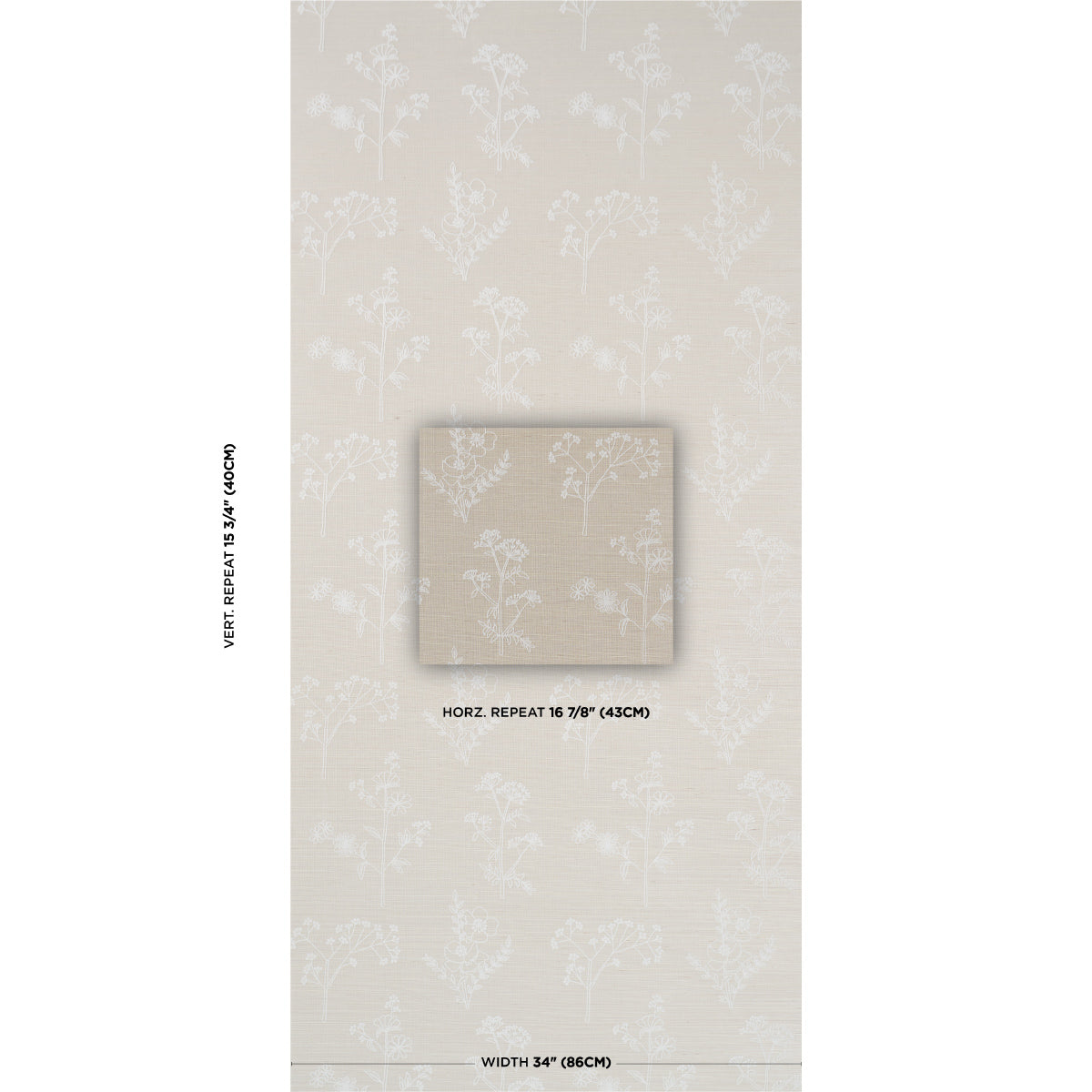Purchase 5017912 | Lisbeth Embroidered Sisal, Pearl - Schumacher Wallpaper