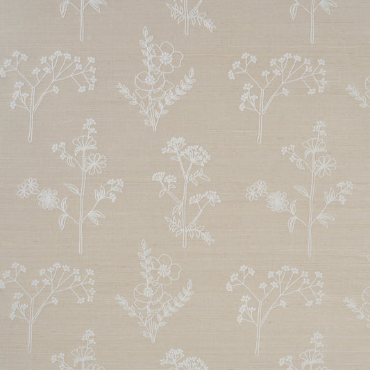 Purchase 5017912 | Lisbeth Embroidered Sisal, Pearl - Schumacher Wallpaper