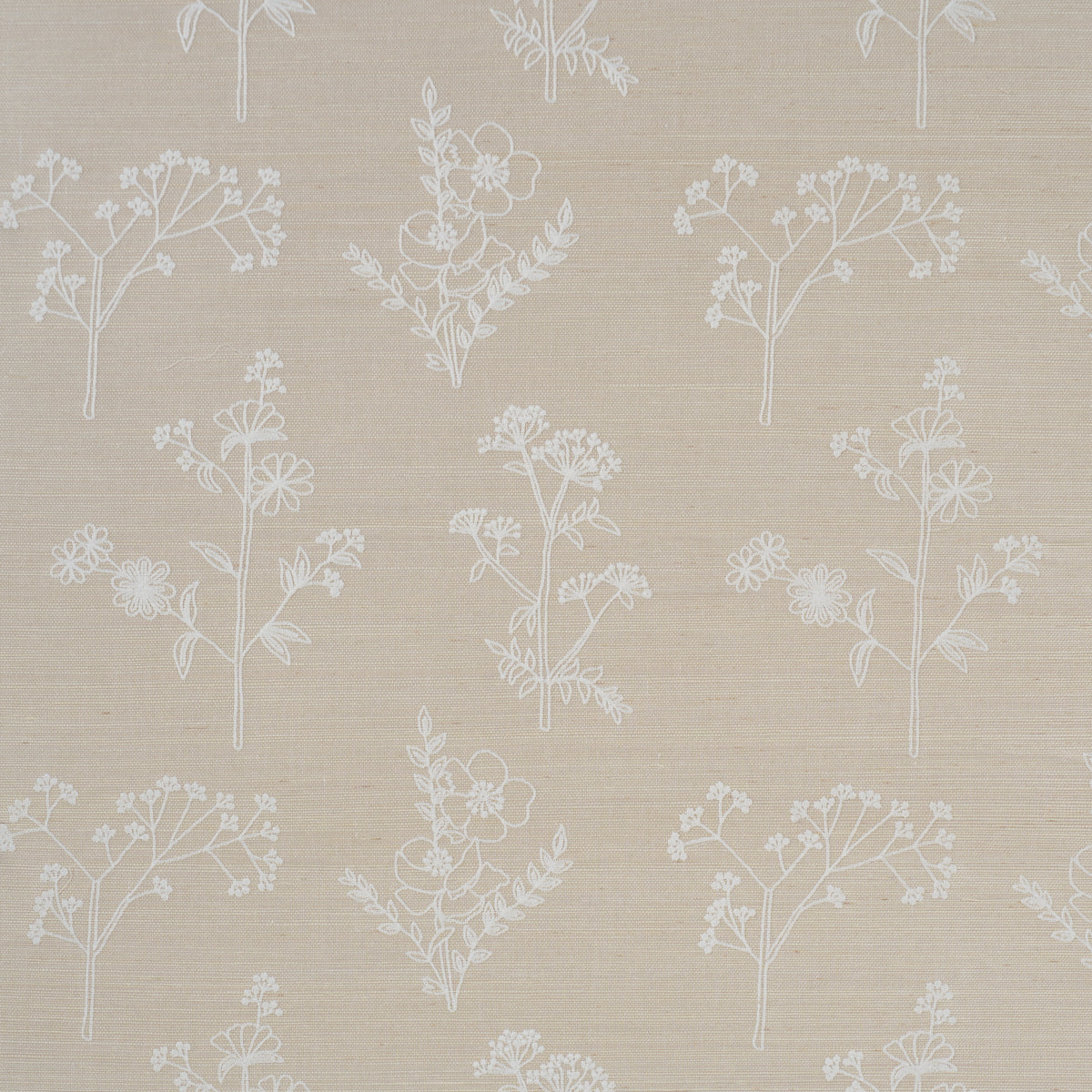 Purchase 5017912 | Lisbeth Embroidered Sisal, Pearl - Schumacher Wallpaper