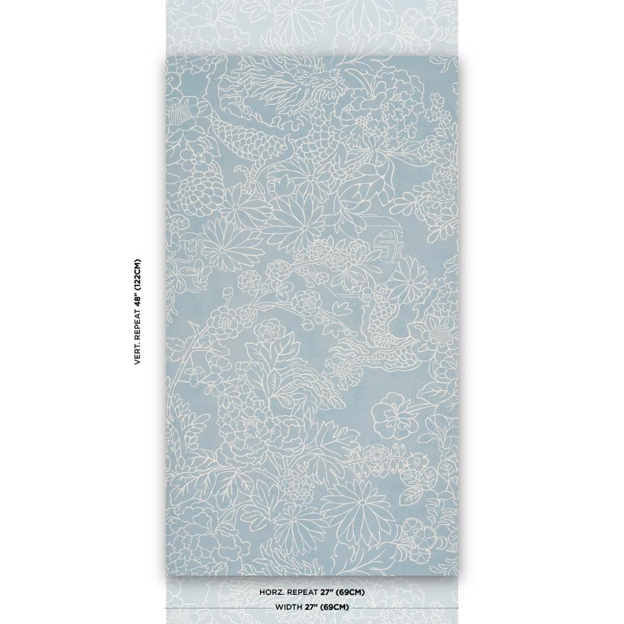 Purchase 5017920 | Chiang Mai Dragon Silhouette, Ciel De Provence - Schumacher Wallpaper