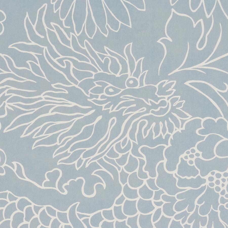 Purchase 5017920 | Chiang Mai Dragon Silhouette, Ciel De Provence - Schumacher Wallpaper