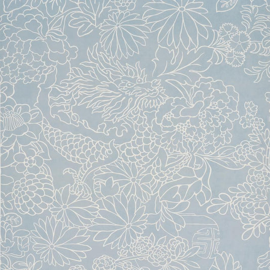 Purchase 5017920 | Chiang Mai Dragon Silhouette, Ciel De Provence - Schumacher Wallpaper
