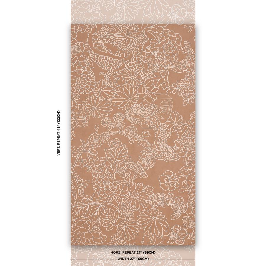 Purchase 5017921 | Chiang Mai Dragon Silhouette, Mediterranean Spice - Schumacher Wallpaper