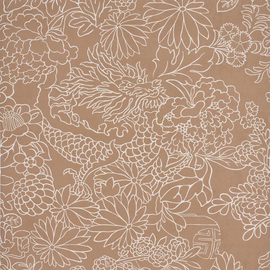 Purchase 5017921 | Chiang Mai Dragon Silhouette, Mediterranean Spice - Schumacher Wallpaper
