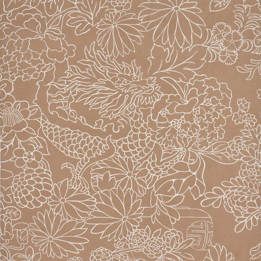 Purchase 5017921 | Chiang Mai Dragon Silhouette, Mediterranean Spice - Schumacher Wallpaper