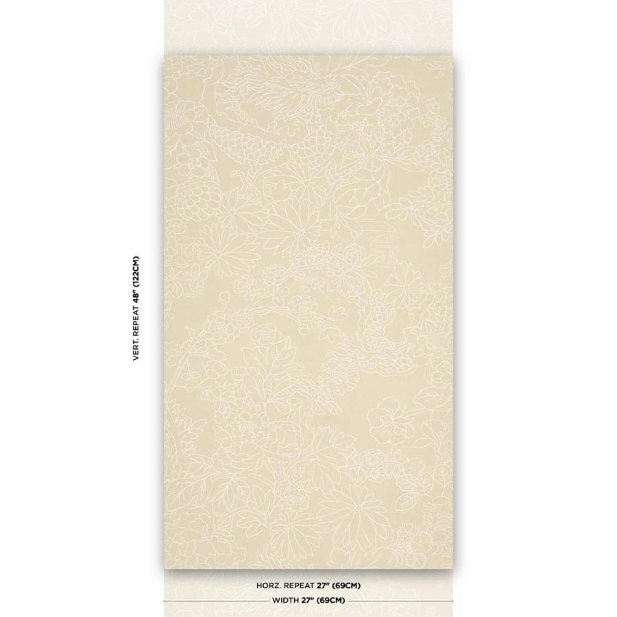 Purchase 5017922 | Chiang Mai Dragon Silhouette, Mistral Sand - Schumacher Wallpaper