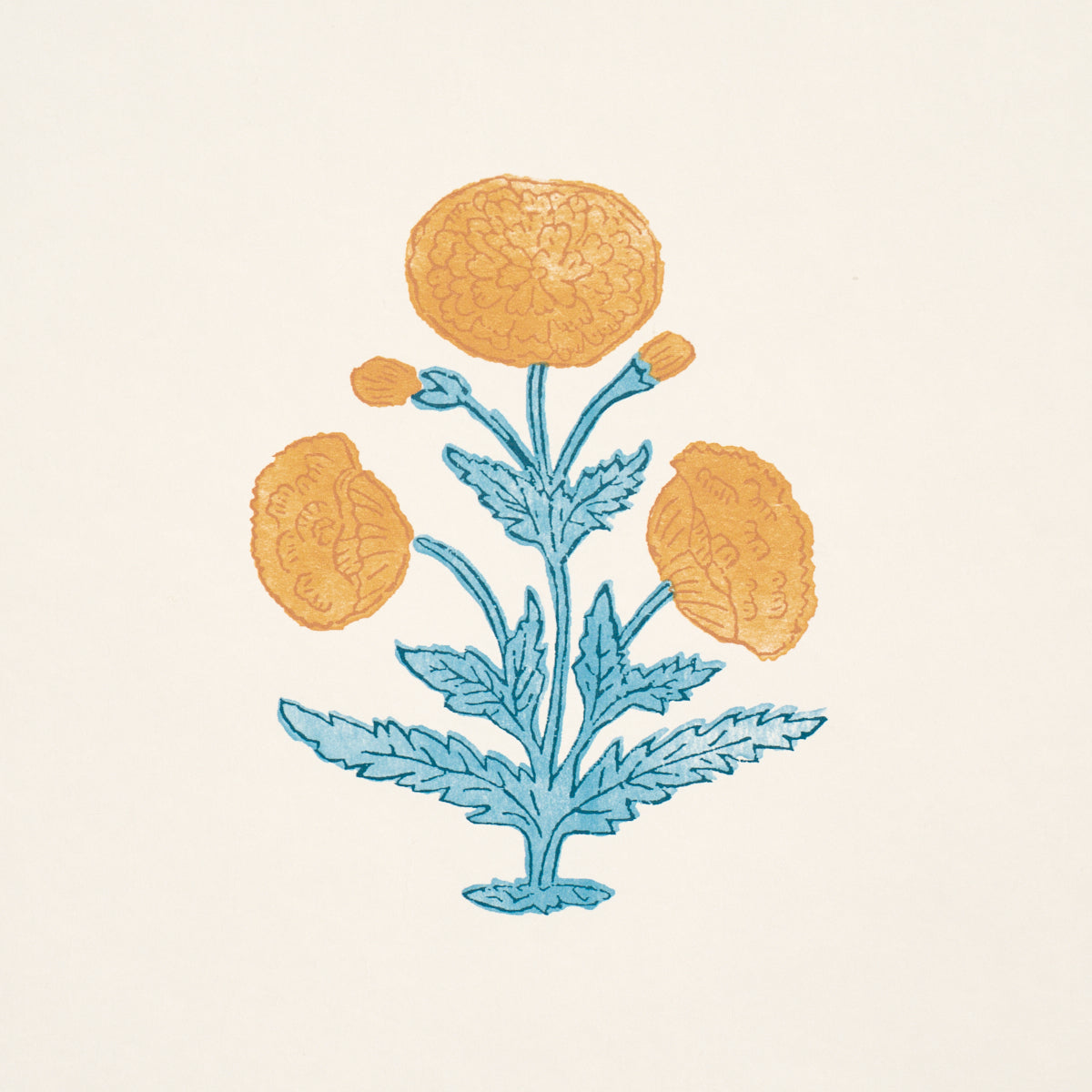Purchase 5017981 | Poppy Print, Mustard & Sky - Schumacher Wallpaper