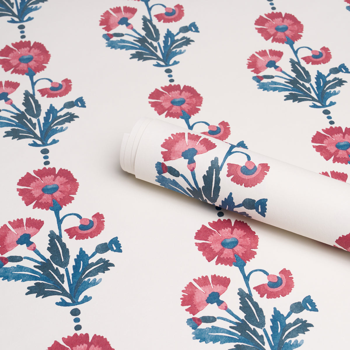 Purchase 5017990 | Dianthus Print, Indigo & Iron - Schumacher Wallpaper