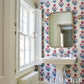 Purchase 5017990 | Dianthus Print, Indigo & Iron - Schumacher Wallpaper