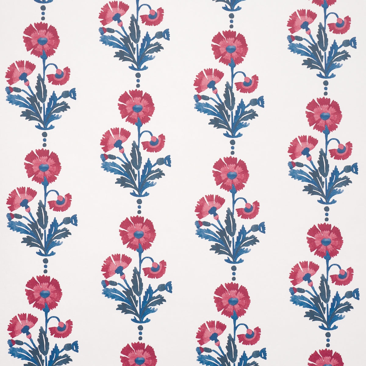 Purchase 5017990 | Dianthus Print, Indigo & Iron - Schumacher Wallpaper