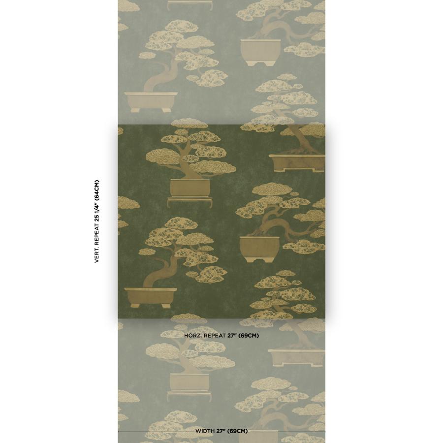 Purchase 5018000 | Bonsai Tree, Olive - Schumacher Wallpaper