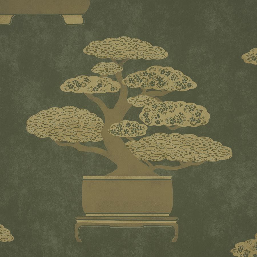 Purchase 5018000 | Bonsai Tree, Olive - Schumacher Wallpaper